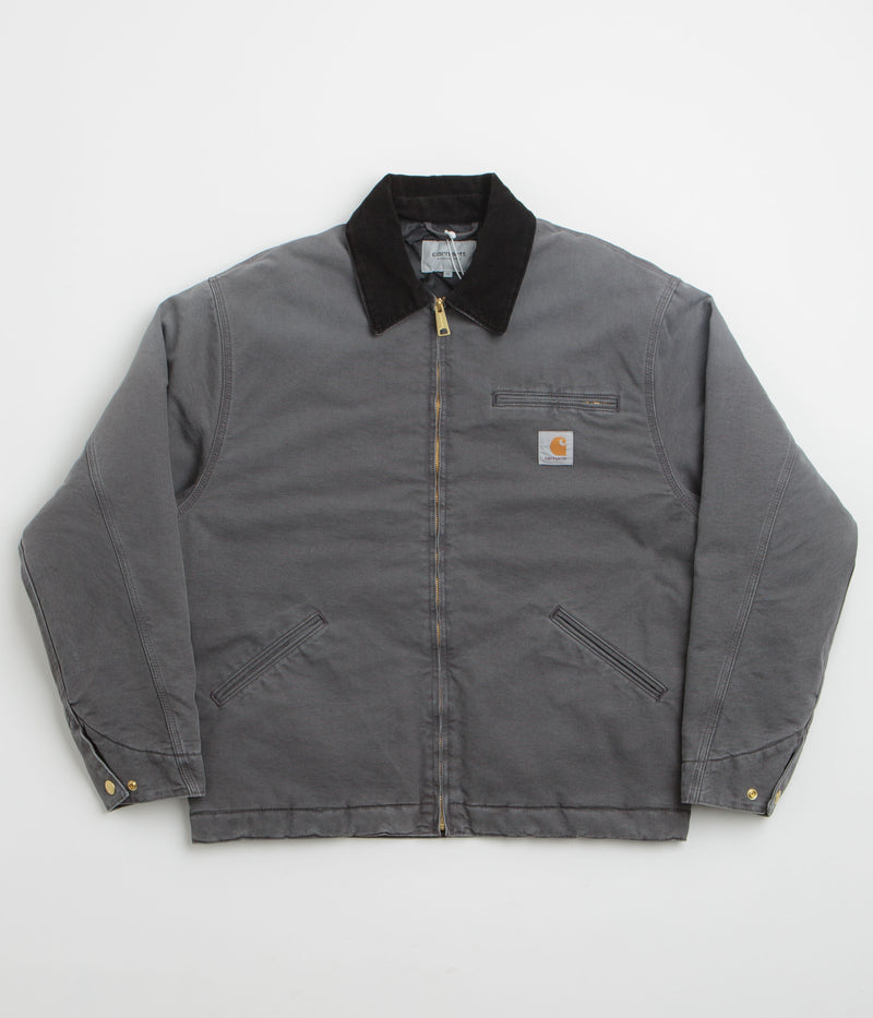 Carhartt OG Detroit Jacket in Graphite and Black Stone Canvas