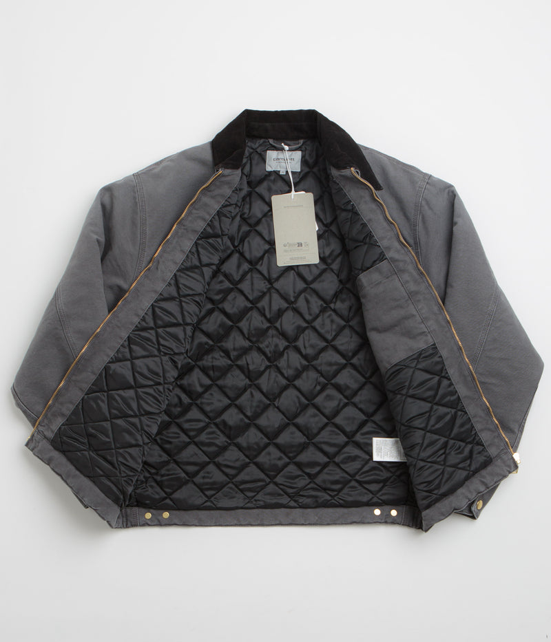 Carhartt OG Detroit Jacket in Graphite and Black Stone Canvas