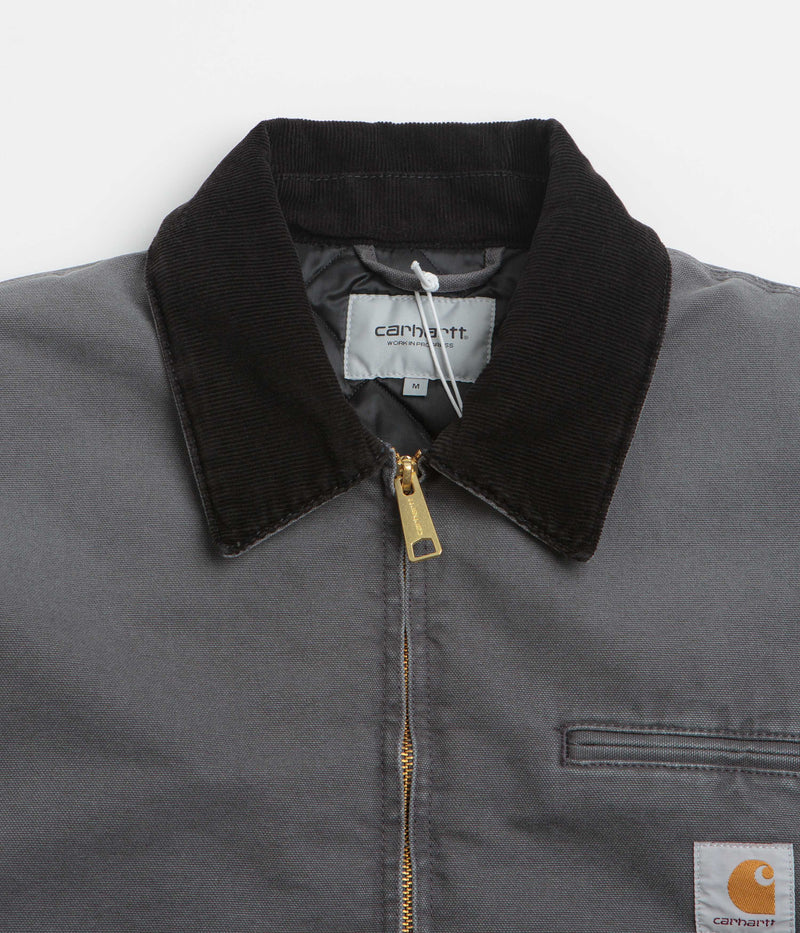 Carhartt OG Detroit Jacket in Graphite and Black Stone Canvas