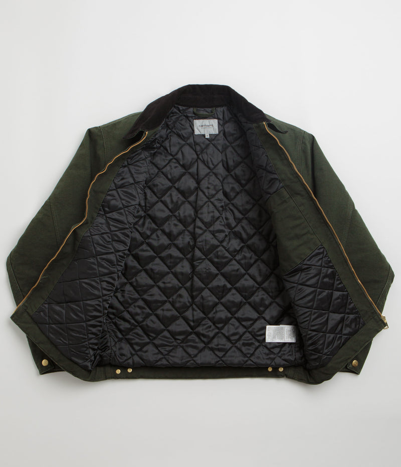 Carhartt OG Detroit Jacket in Olive and Black Stone Canvas