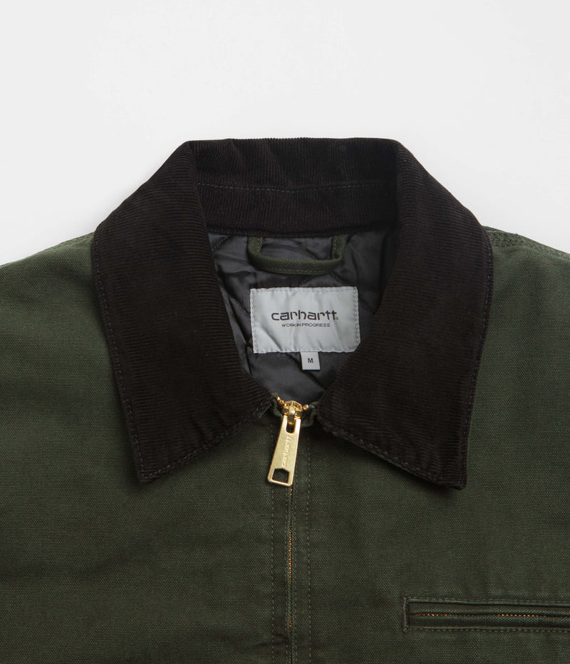 Carhartt OG Detroit Jacket in Olive and Black Stone Canvas