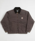 Carhartt OG Detroit Jacket in Tobacco and Black Stone Canvas