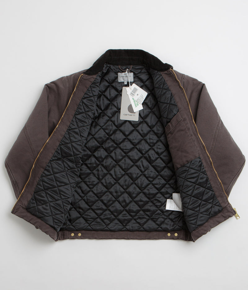 Carhartt OG Detroit Jacket in Tobacco and Black Stone Canvas