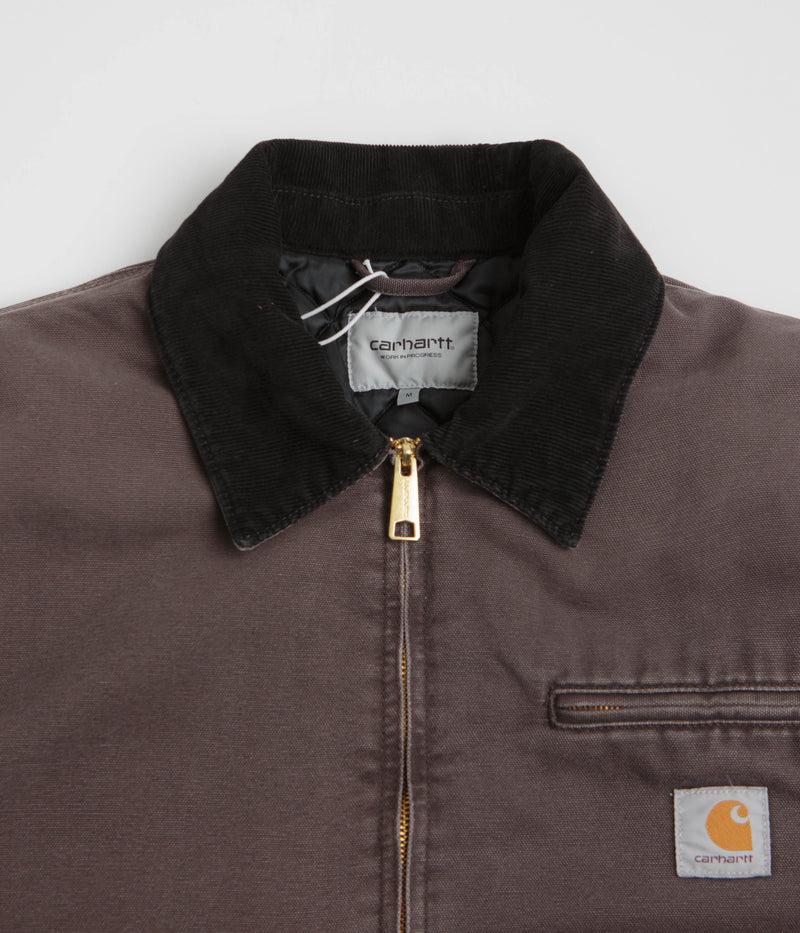 Carhartt OG Detroit Jacket in Tobacco and Black Stone Canvas
