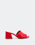 L'INTERVALLE Clarabelle Women's Shoe Mule Sandal Red Leather