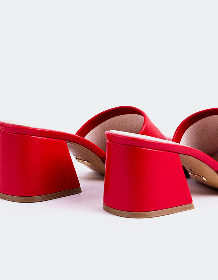 L'INTERVALLE Clarabelle Women's Shoe Mule Sandal Red Leather