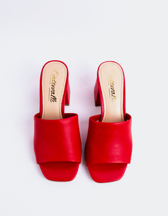 L'INTERVALLE Clarabelle Women's Shoe Mule Sandal Red Leather