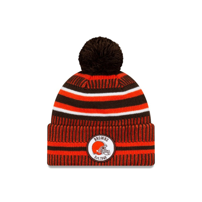 CLEVELAND BROWNS OFFICIAL NFL SIDELINE HOME COLD WEATHER SPORT KNIT ORANGE/BROWN