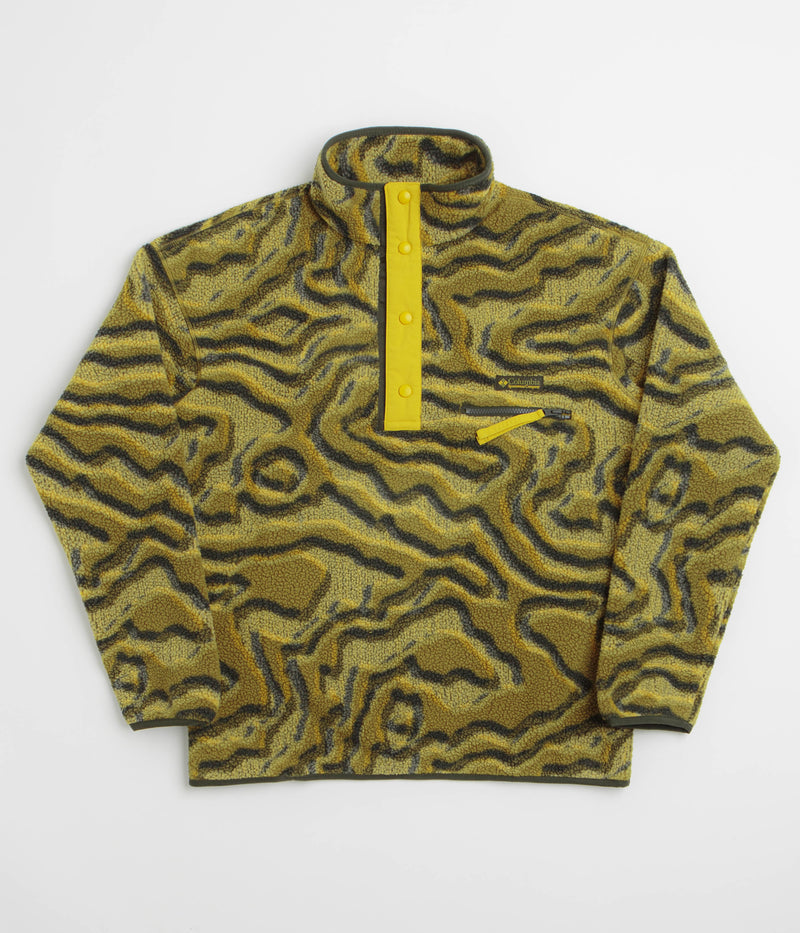 Columbia Helvetia II Printed Half Snap Fleece in Mossy Green and Topoglitch