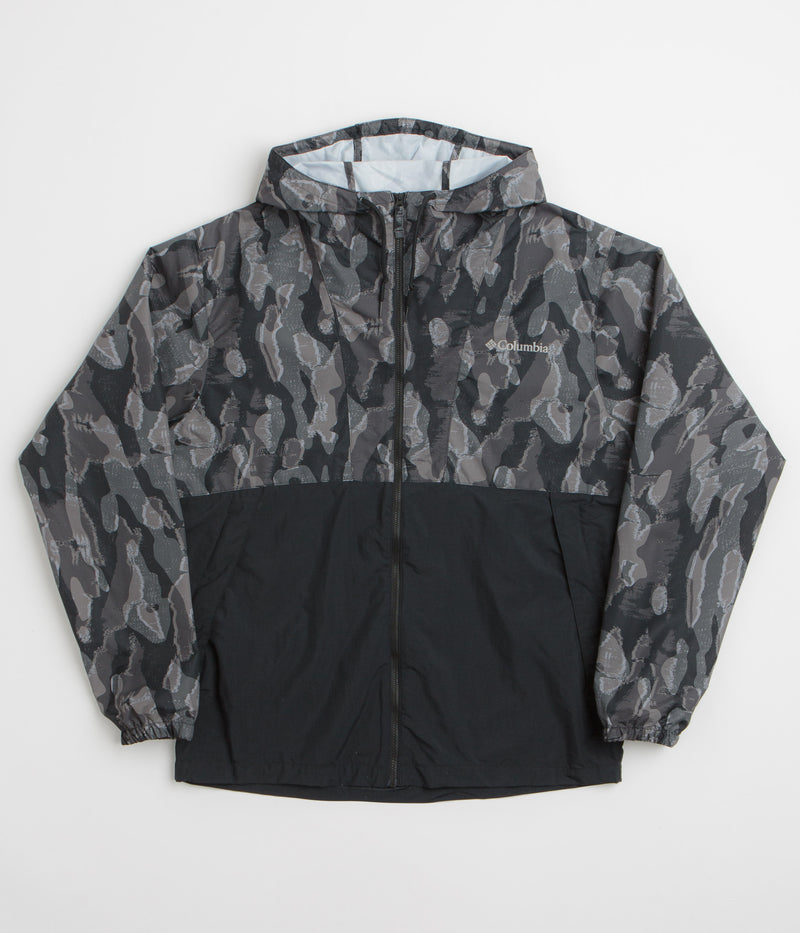 Columbia Challenger II Printed Windbreaker Jacket in Black Treebark and Black
