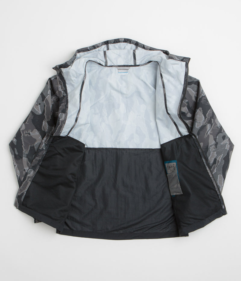 Columbia Challenger II Printed Windbreaker Jacket in Black Treebark and Black