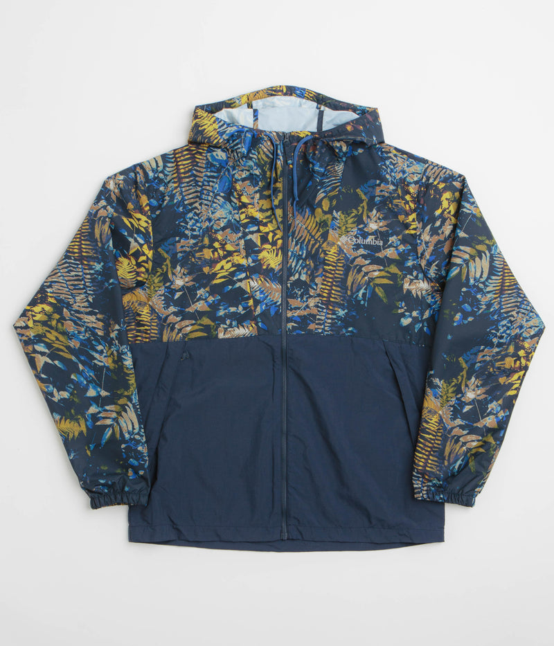 Columbia Challenger II Printed Windbreaker Jacket in Mountain Blue Geofern and Collegiate Navy