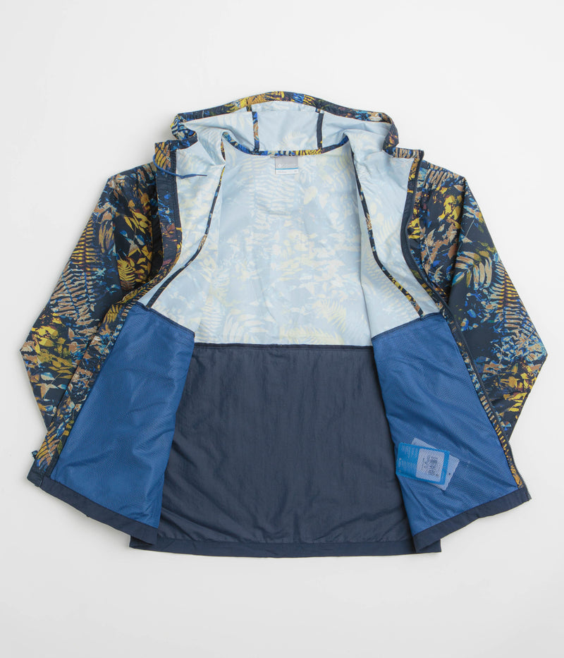 Columbia Challenger II Printed Windbreaker Jacket in Mountain Blue Geofern and Collegiate Navy