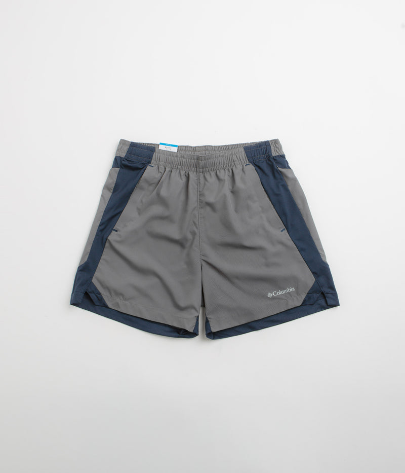 Columbia Three Pitch 5" Shorts in City Grey and Collegiate Navy