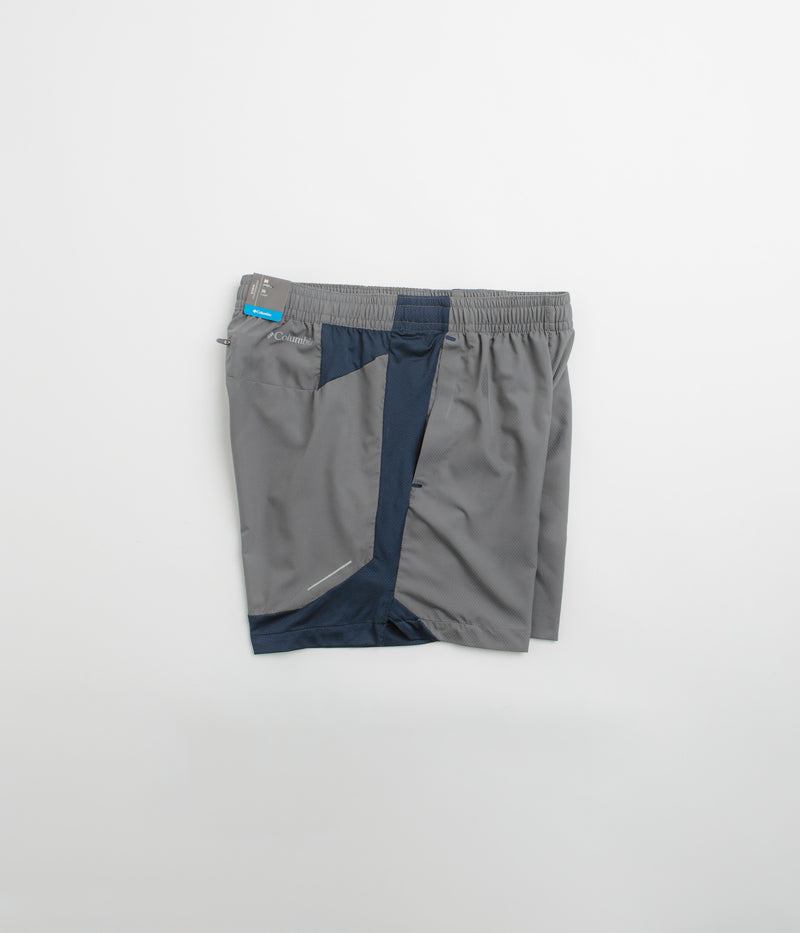 Columbia Three Pitch 5" Shorts in City Grey and Collegiate Navy