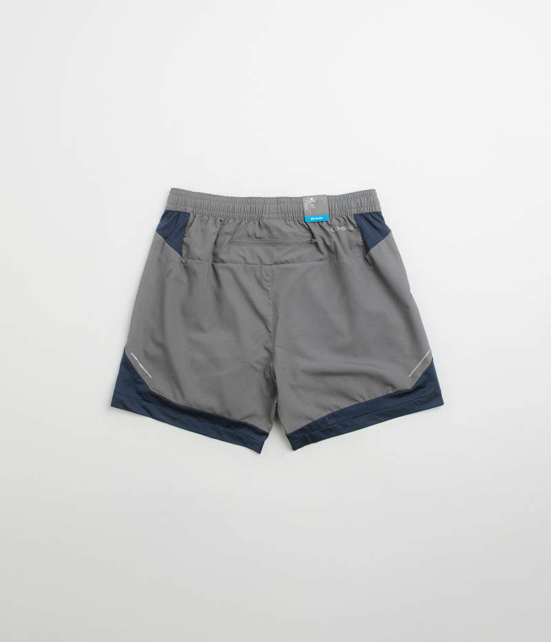 Columbia Three Pitch 5" Shorts in City Grey and Collegiate Navy