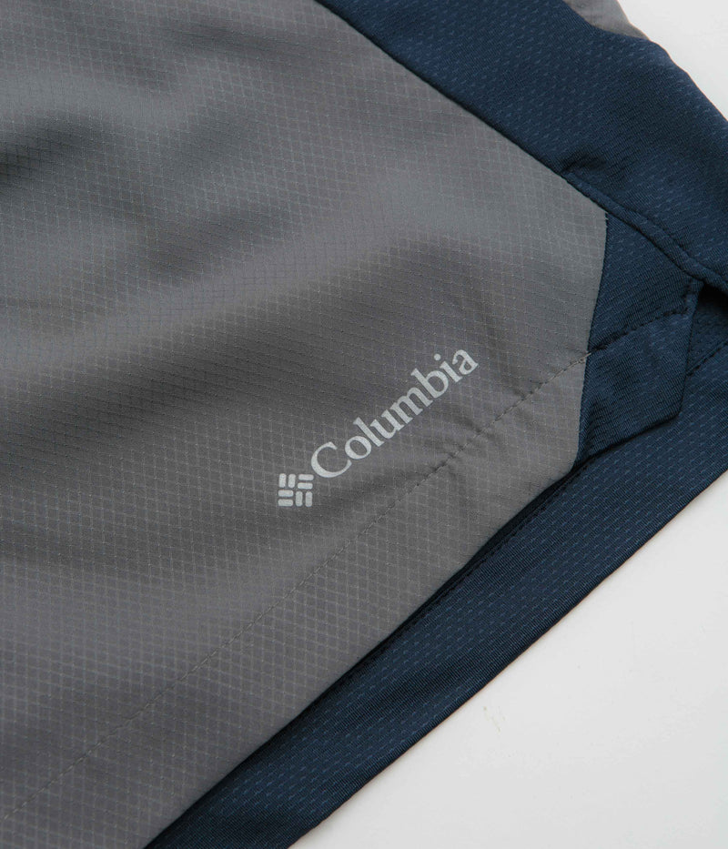 Columbia Three Pitch 5" Shorts in City Grey and Collegiate Navy