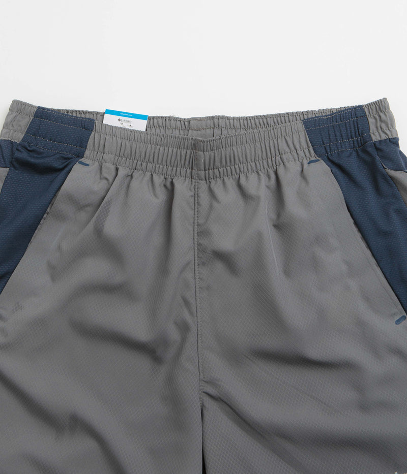 Columbia Three Pitch 5" Shorts in City Grey and Collegiate Navy