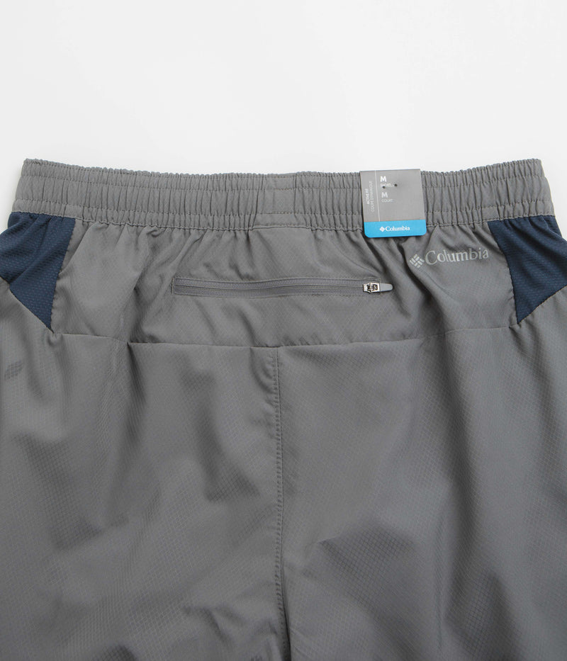 Columbia Three Pitch 5" Shorts in City Grey and Collegiate Navy