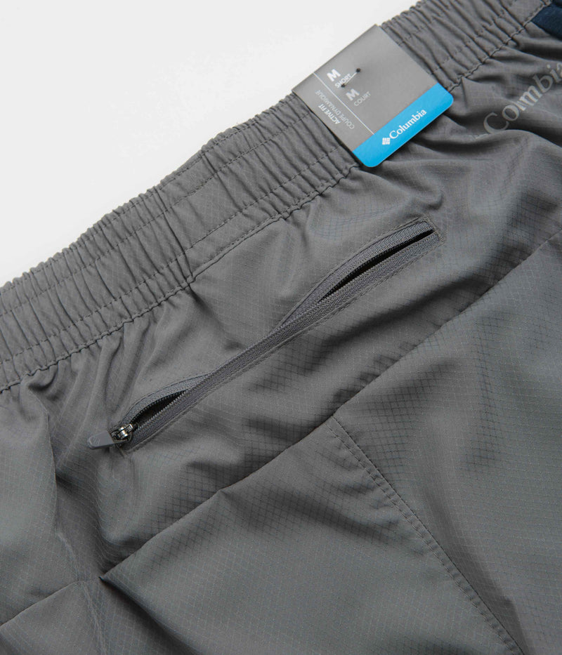 Columbia Three Pitch 5" Shorts in City Grey and Collegiate Navy