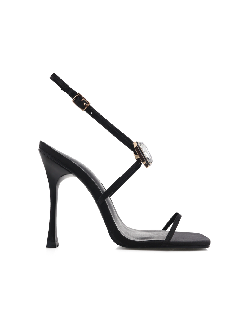 DAIRE - BLACK SATIN-Heels-Billini-Billini