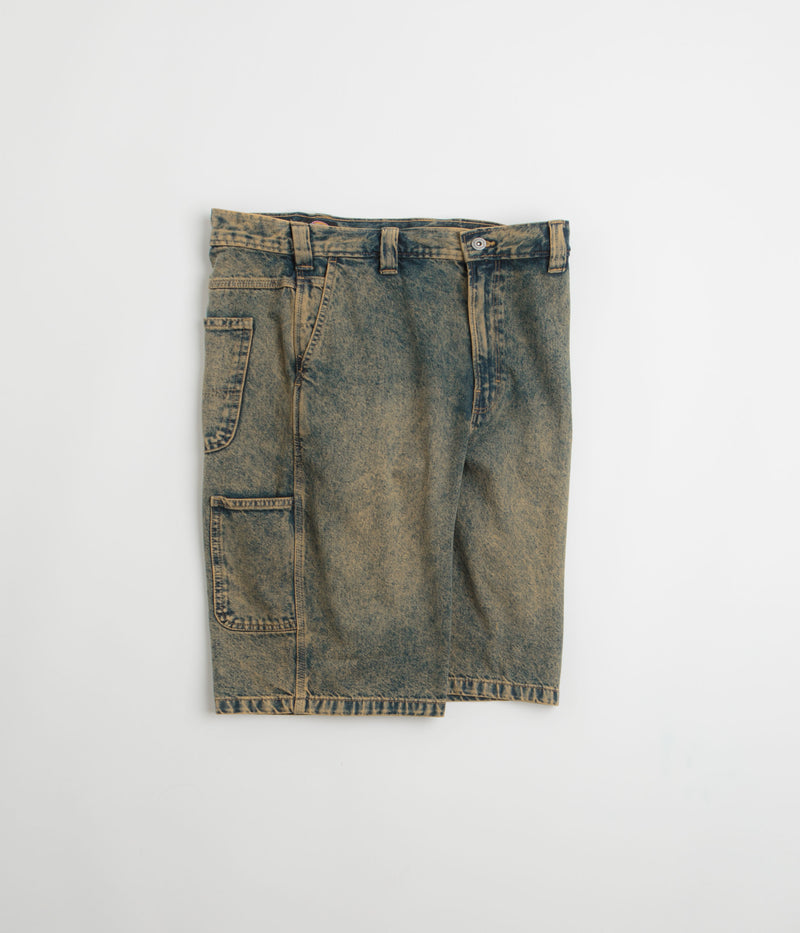 Dickies Madison Denim Shorts in Yellow Fade Indigo