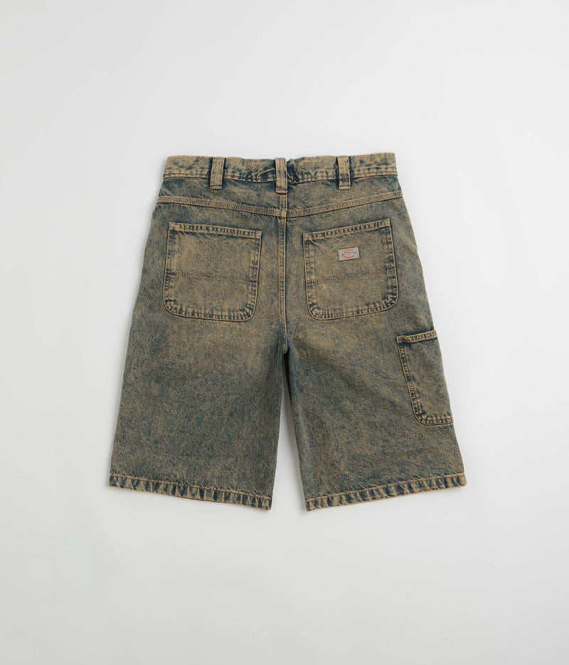 Dickies Madison Denim Shorts in Yellow Fade Indigo