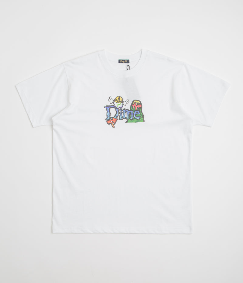 Dime Classic Fuzzy T-Shirt in White