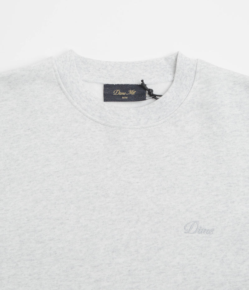 Dime Cursive Small Logo Crewneck Sweatshirt in Ash