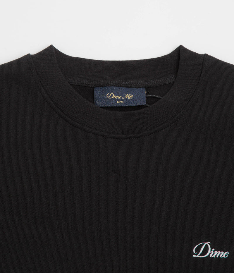 Dime Cursive Small Logo Crewneck Sweatshirt in Black