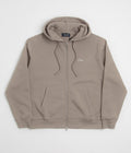 Dime Cursive Small Logo Full Zip Hoodie in Driftwood