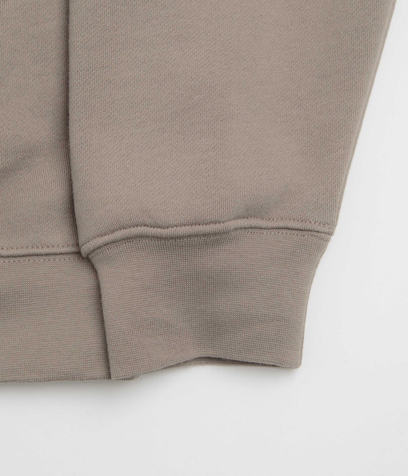 Dime Cursive Small Logo Full Zip Hoodie in Driftwood