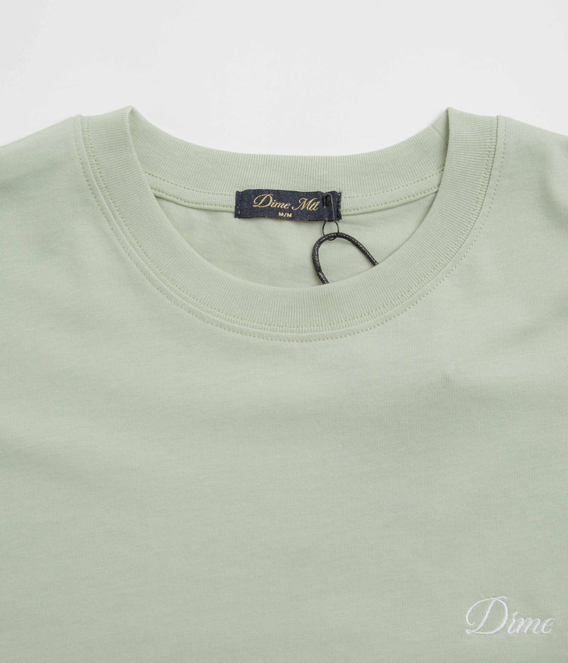 Dime Cursive Small Logo T-Shirt in Charcoal Moss