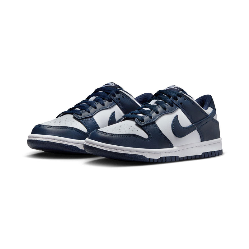 Dunk Low 'White Midnight Navy' Big Kids' Shoes