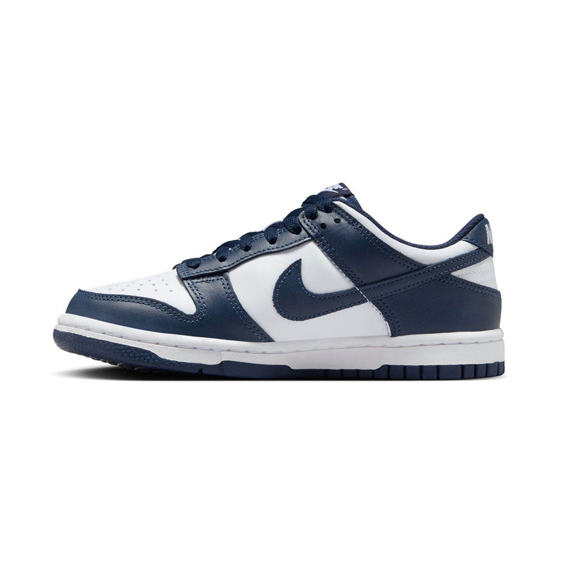 Dunk Low 'White Midnight Navy' Big Kids' Shoes