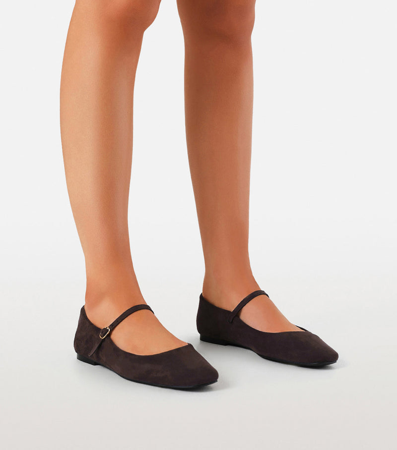 FION - DARK CACAO SUEDE-Flats-Billini-Billini