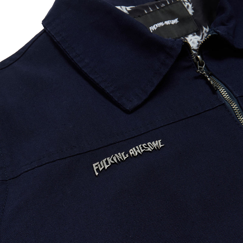 Fucking Awesome Double Zip Long Sleeve Work Shirt - Dark Blue