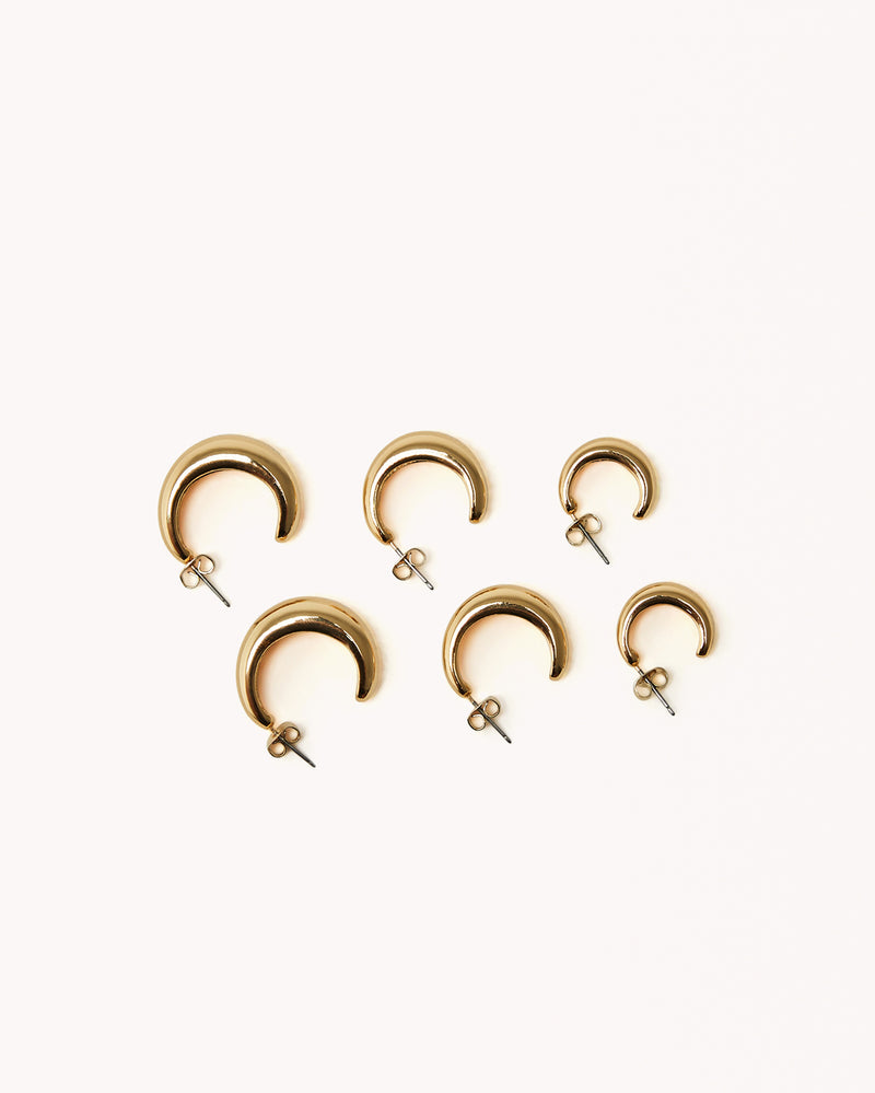 GETTY HOOP EARRING PACK - GOLD PLATED 18K-JEWELLERY-Billini-O/S-Billini