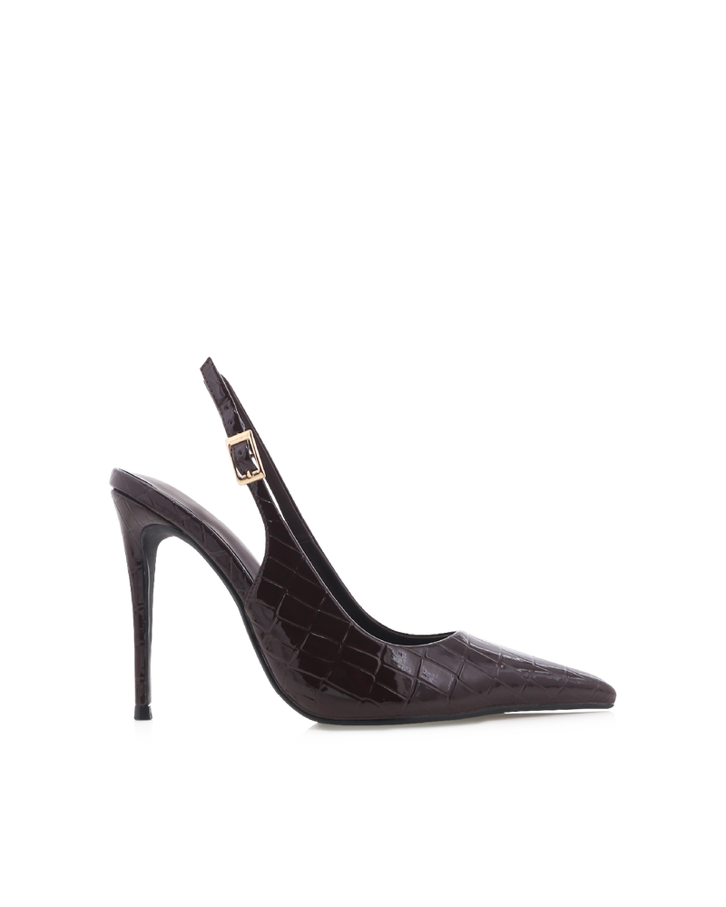 GIOVINA - DARK CACAO PATENT CROC-PUMPS-Billini-Billini