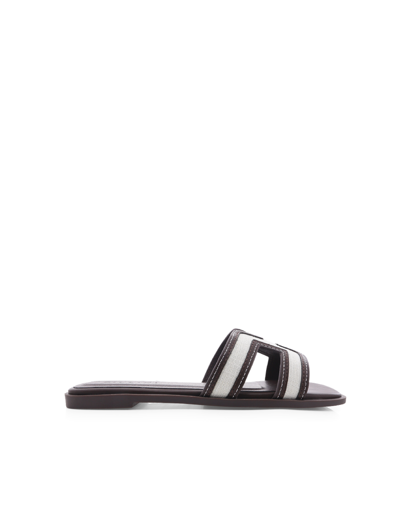 GORDY - NATURAL LINEN-CHOCOLATE-Sandals-Billini-Billini
