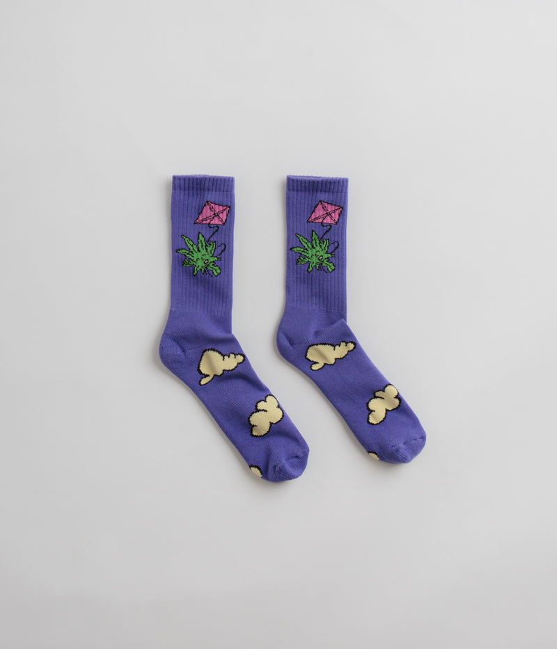 HUF As A Kite Crew Socks in Purple