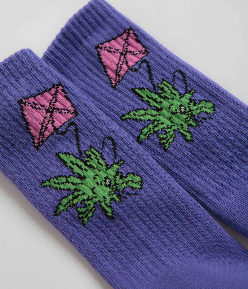 HUF As A Kite Crew Socks in Purple