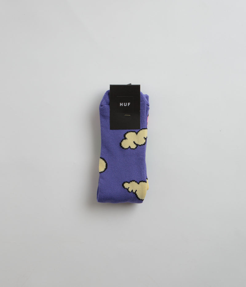 HUF As A Kite Crew Socks in Purple