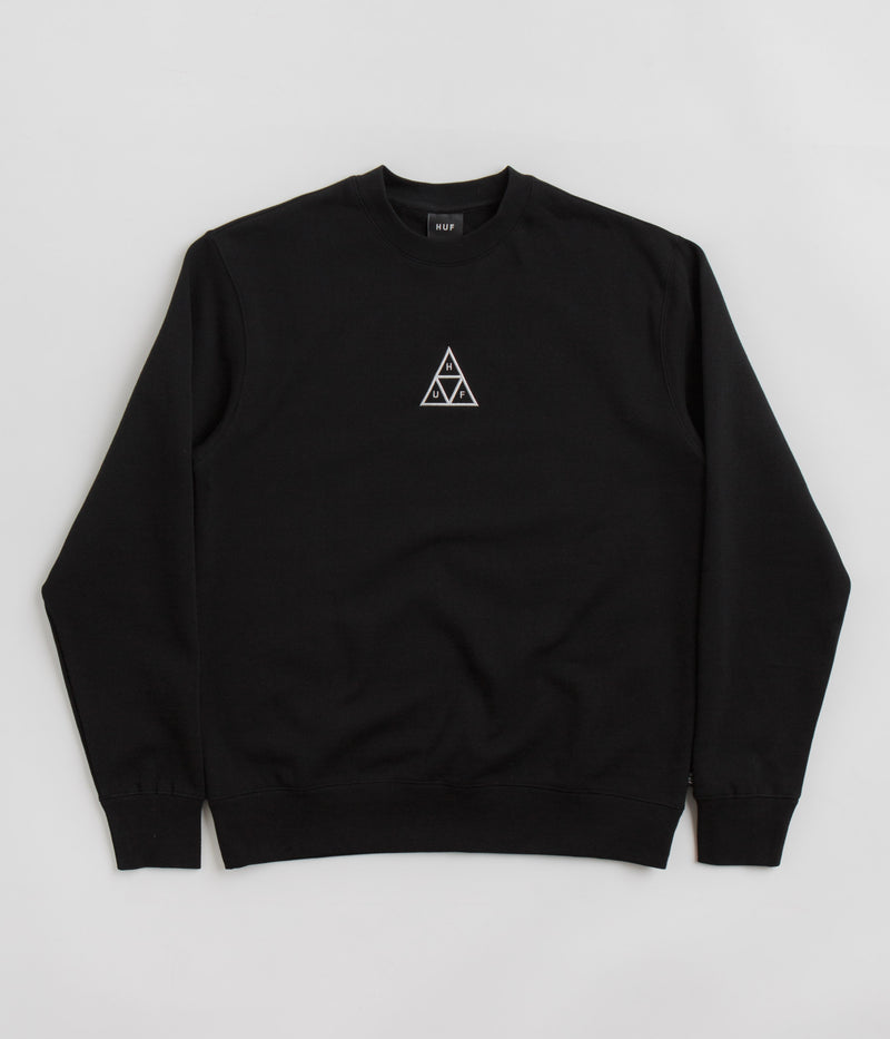 HUF Set Triple Triangle Crewneck Sweatshirt in Black
