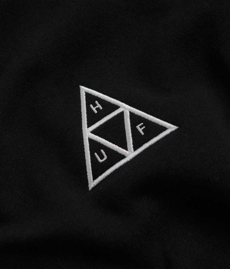 HUF Set Triple Triangle Crewneck Sweatshirt in Black