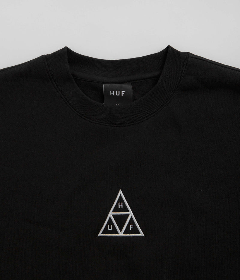 HUF Set Triple Triangle Crewneck Sweatshirt in Black