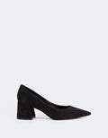 L'INTERVALLE Josephine Women's Shoe Mid Heel Pumps Black Nubuck
