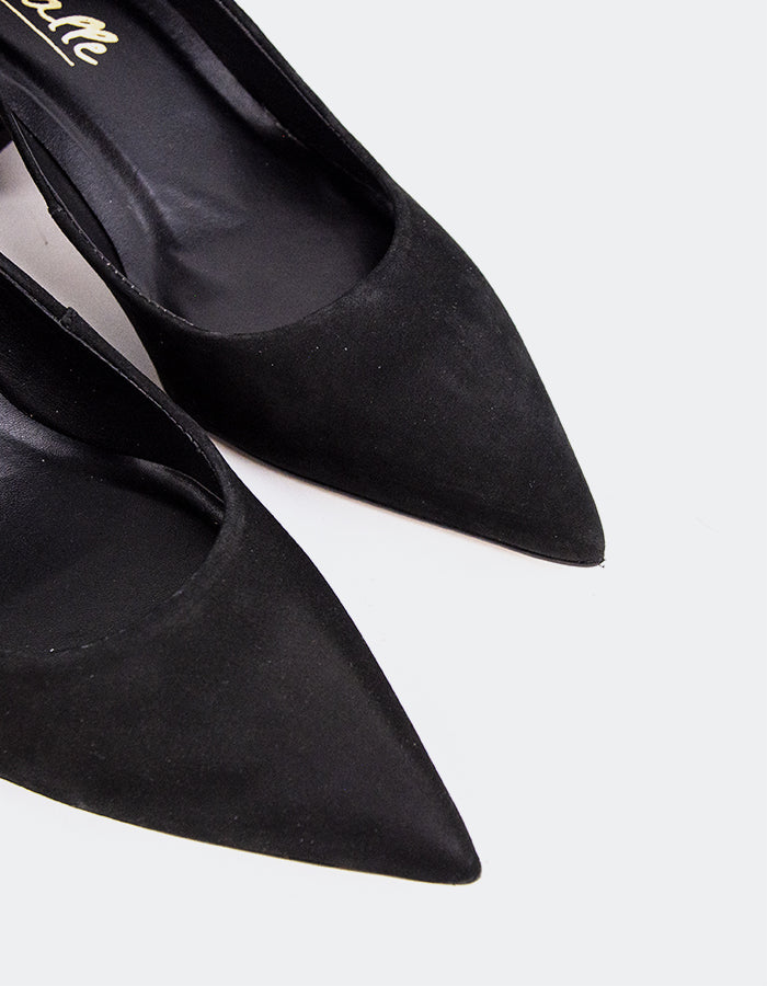 L'INTERVALLE Josephine Women's Shoe Mid Heel Pumps Black Nubuck