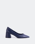 L'INTERVALLE Josephine Women's Shoe Mid Heel Pumps Navy Leather