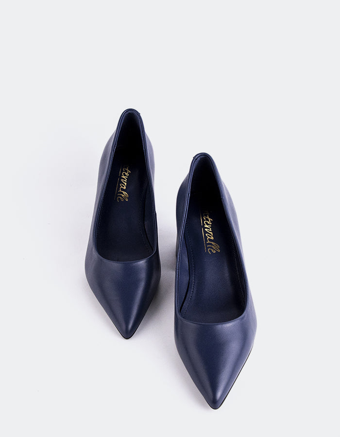 L'INTERVALLE Josephine Women's Shoe Mid Heel Pumps Navy Leather